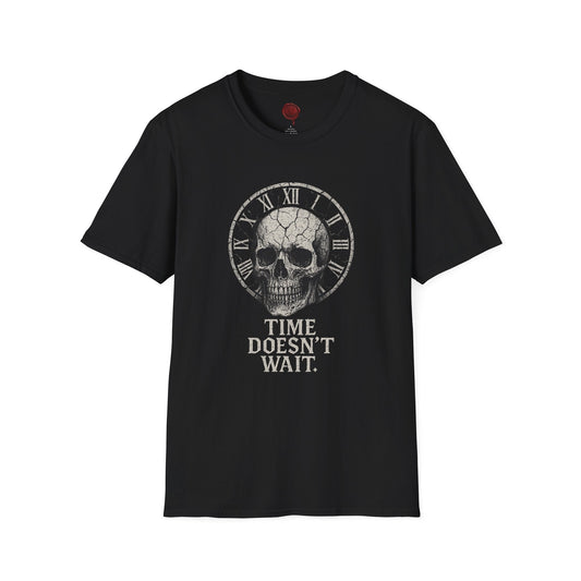 Skull Graphic T-Shirt, Time Doesn't Wait Tee, Unisex Casual Wear, Alternative Fashion, Gift for Him or Her | Luxury Men's Watch – Fifth Reserve